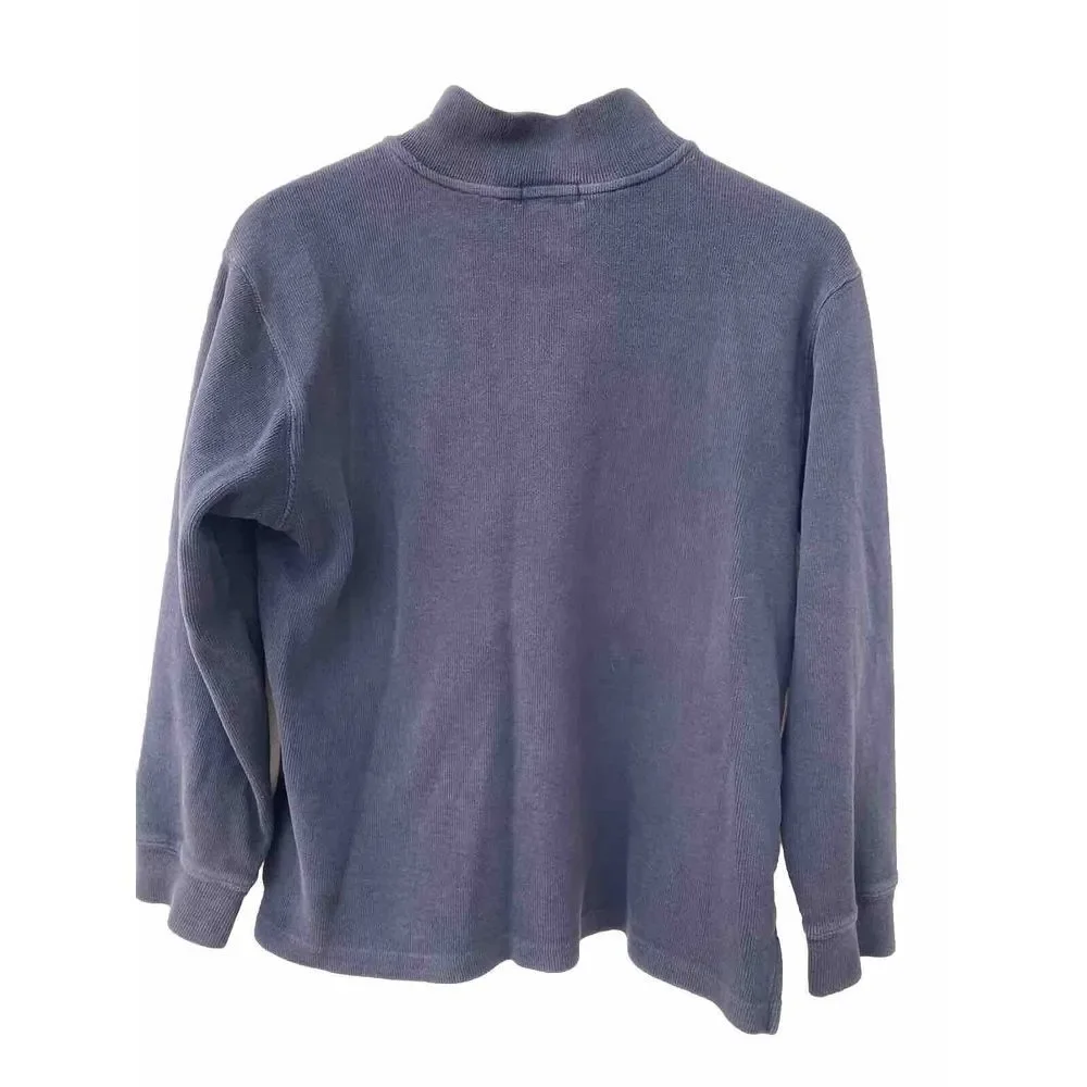 VINTAGE RALPH LAUREN POLO Navy Blue Ribbed knit Sweater Big Pony Kids L 14-16‎